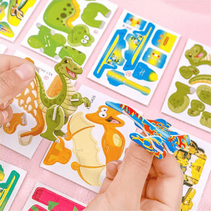 🧩Pedagogiskt 3D-pussel med tecknade figurer – 57 bitar som passar ihop med färgglada karaktärer för kreativt lärande 🎨