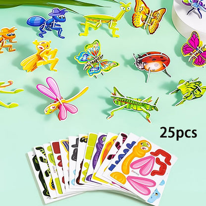 🧩Pedagogiskt 3D-pussel med tecknade figurer – 57 bitar som passar ihop med färgglada karaktärer för kreativt lärande 🎨
