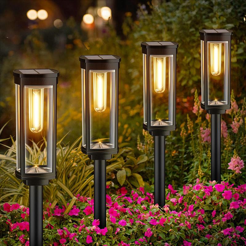 🌞 Soldriven trädgårdslampa med glödtrådsutseende - Vattentät och perfekt för gångvägar och gräsmatto