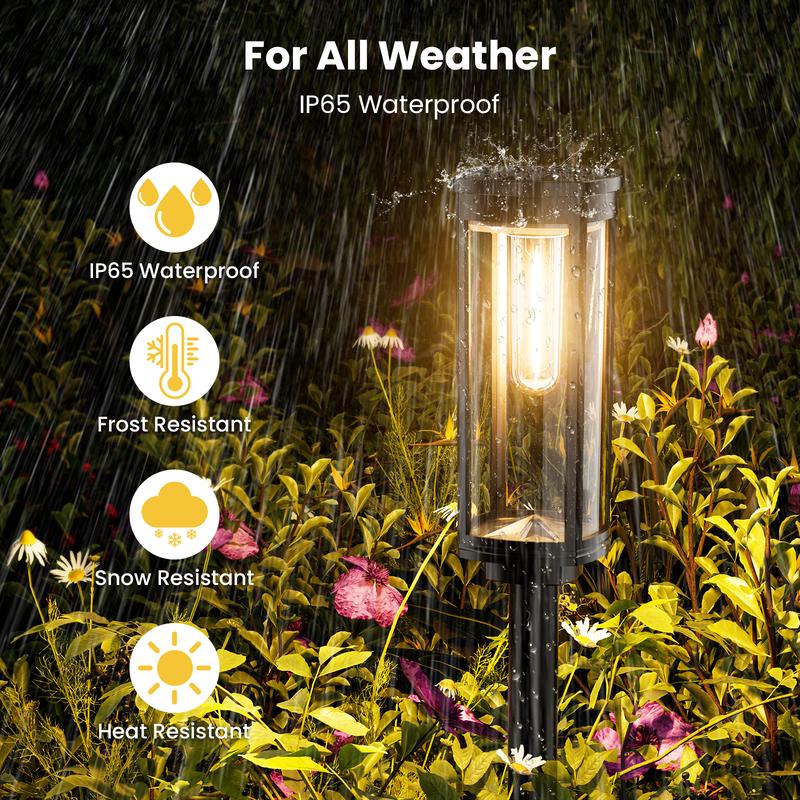 🌞 Soldriven trädgårdslampa med glödtrådsutseende - Vattentät och perfekt för gångvägar och gräsmatto