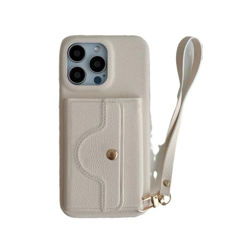 🔥Skyddande rosa mobilskal med spegel och handledsrem