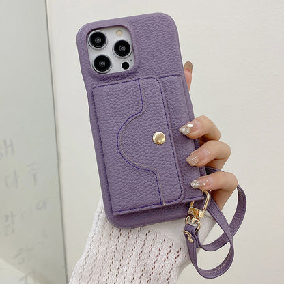 🔥Skyddande rosa mobilskal med spegel och handledsrem