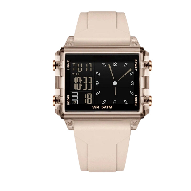 ⌚ 50% RABATT NU! 💧 Transparent digitalklocka – 50M vattentät, självlysande display och hybridtid – stil möter funktion ✨