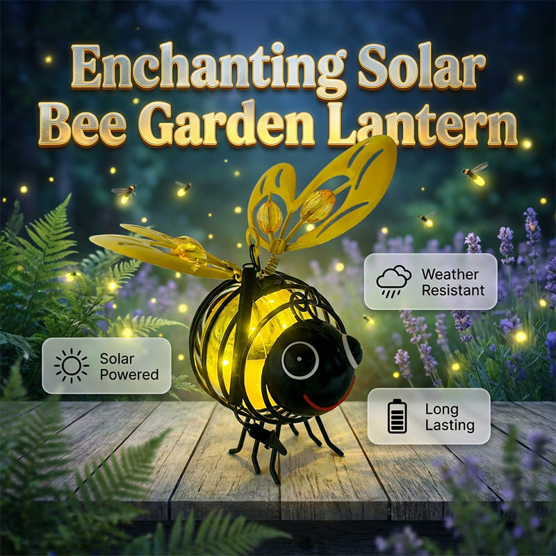 🌙🍃 TIDBEGRÄNSAD 50% RABATT! Hängande solcellslampa med bi – Varmt bärnstensfärgat sken, flimmerfritt, perfekt för trädgårdsfester, camping eller barnrum – Sprid glädje dag och natt 🌞🌜