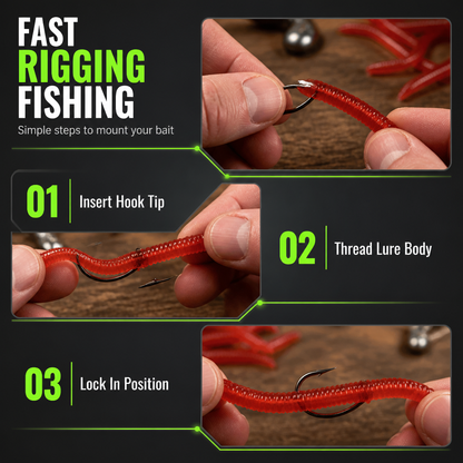📢📢50% RABATT!! ⏰Simulerade daggmaskbeten - Mjuka fiskebeten med räkdoft, konstgjorda maskar för sötvatten och saltvatten
