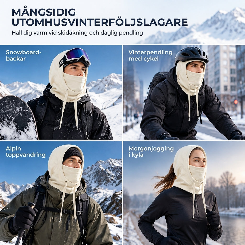 ❄️ Vintertermos med ansiktsmask – Vindtät fleecebalaklava för utomhusaktiviteter