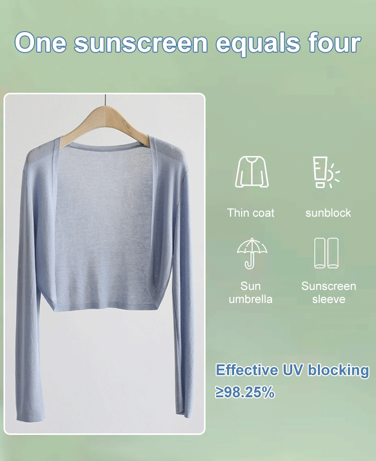 Sunshine Cardigan Stickad Cardigan Women's tunn is siden sjal luftkonditionering Skjorta