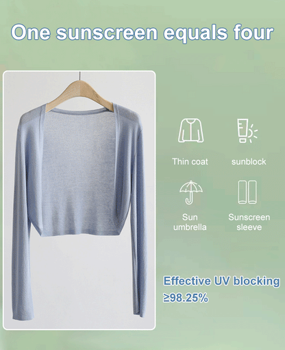 Sunshine Cardigan Stickad Cardigan Women's tunn is siden sjal luftkonditionering Skjorta