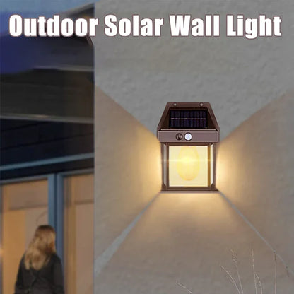 Solar volfram vägglampa.