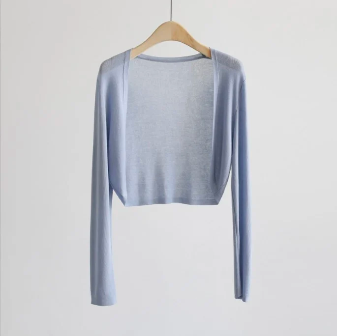 Sunshine Cardigan Stickad Cardigan Women's tunn is siden sjal luftkonditionering Skjorta