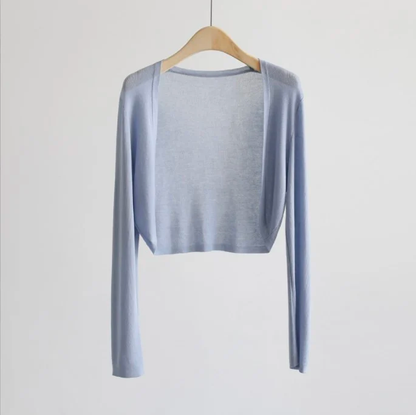 Sunshine Cardigan Stickad Cardigan Women's tunn is siden sjal luftkonditionering Skjorta