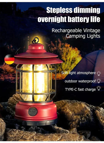 Lámpara de camping retro portátil