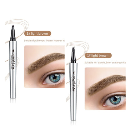 Vattentät 3D Eyebrow Pencil Microblading Tattoo Pen med 4 tänder