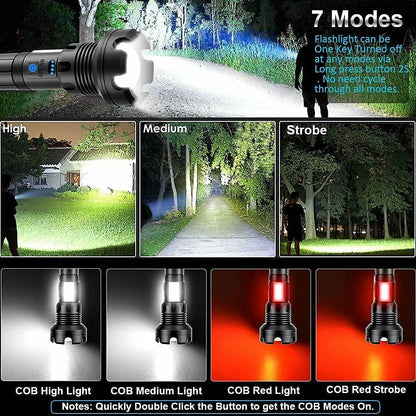 LED Uppladdningsbar Tactical Laser Ficklampa Hög Lumens