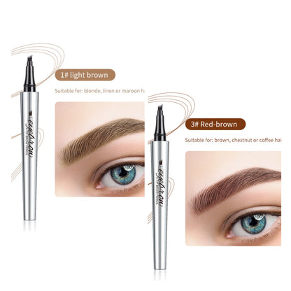 Vattentät 3D Eyebrow Pencil Microblading Tattoo Pen med 4 tänder