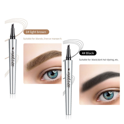 Vattentät 3D Eyebrow Pencil Microblading Tattoo Pen med 4 tänder