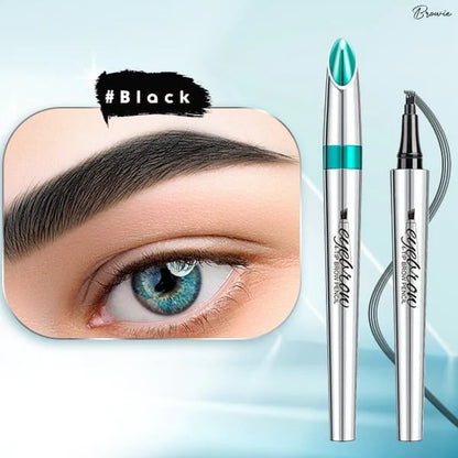 Vattentät 3D Eyebrow Pencil Microblading Tattoo Pen med 4 tänder