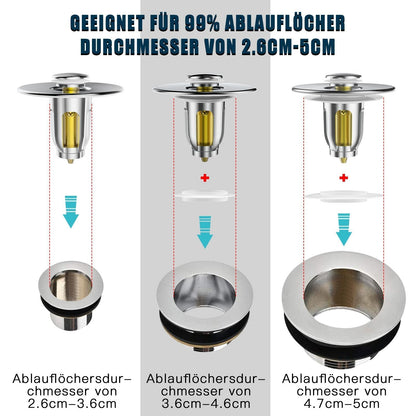 Kruggo® Pop-up Ablaufgarnitur Waschbecken Stopper
