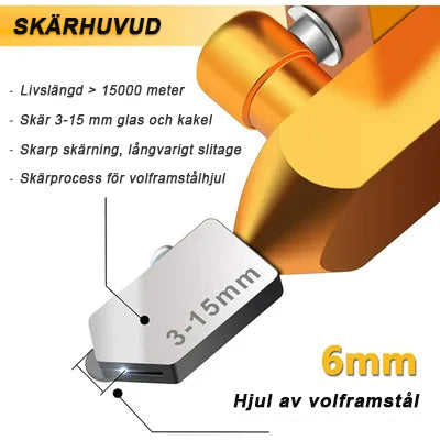 Professionell 2-i-1-skärare för keramik- och glasplattor