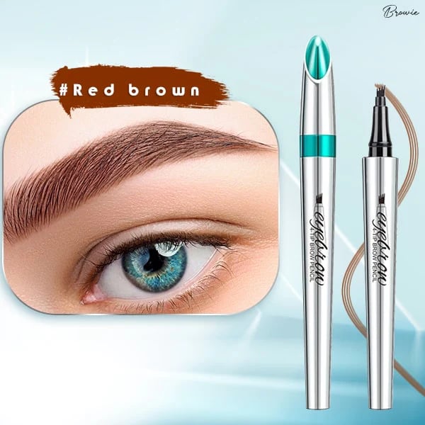 Vattentät 3D Eyebrow Pencil Microblading Tattoo Pen med 4 tänder