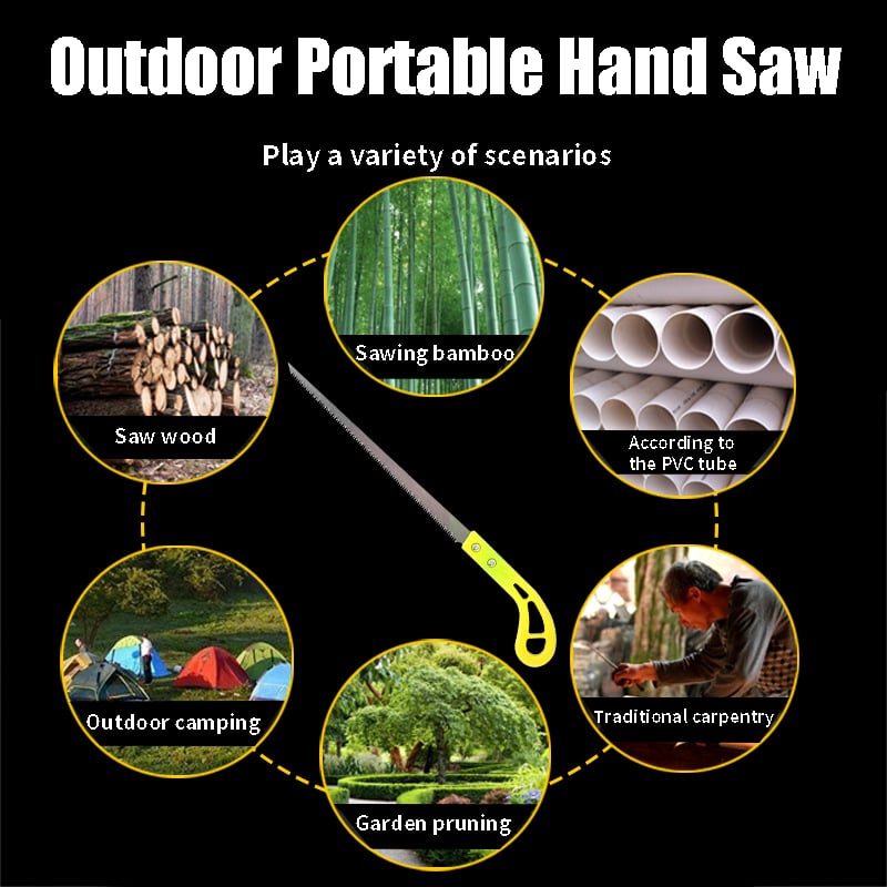 Portable hand saw for outdoor use