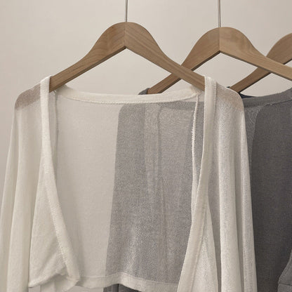 Sunshine Cardigan Stickad Cardigan Women's tunn is siden sjal luftkonditionering Skjorta